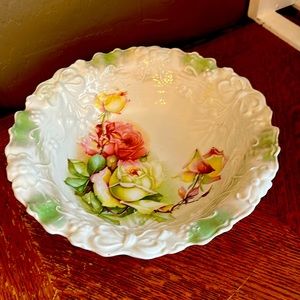 Antique PS Germany Sorau Rose floral bowl